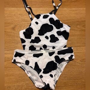 Kids Cow Print Bikini Set